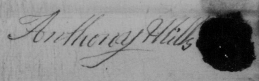 Anthony Mills signature 1774